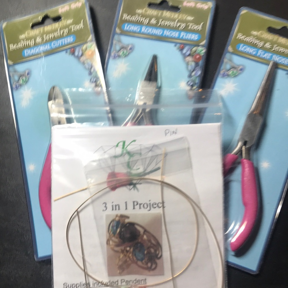 Kit-jewellery make your own wire wrapping-Ring/pendant/pin-you decide 3in 1